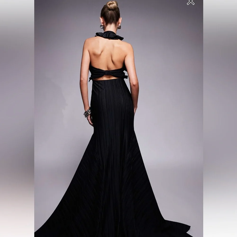 ASOS Black Ruffle Maxi Dress - Picture 3 of 5